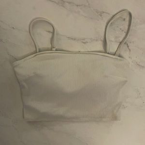Aerie ribbed white bikini top